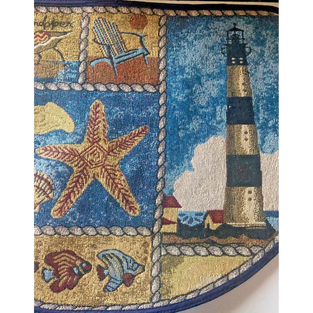 Nantucket Lighthouse Tapestry Nautical Accent Rug Skid-Resistant Beach House